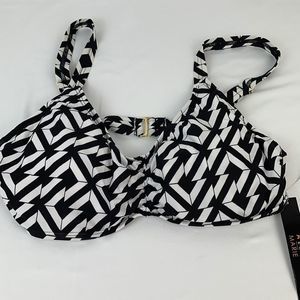 Bikini Top with Floating Bra Built In Size 14